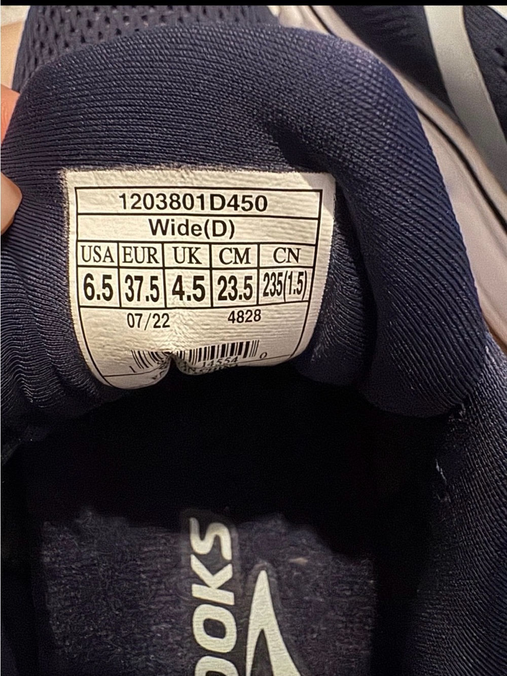 Brooks Ghost 15 W Navy with Light Aqua Accents - Picture 7 of 8